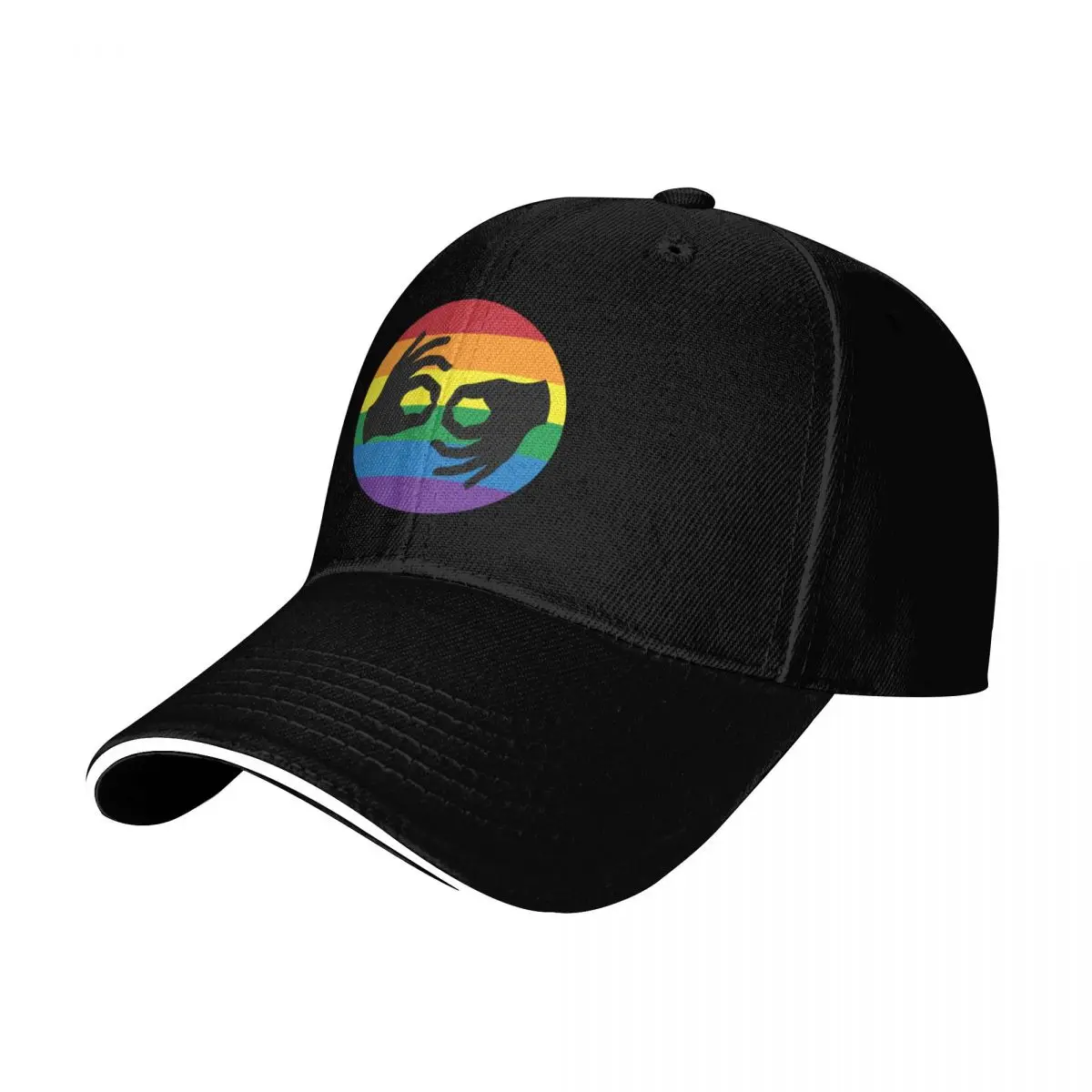 ASL LGBTQ Rainbow American Sign Language Interpreter Symbol Hands Baseball Cap Men Women Casual Summer Sport Sun Cap