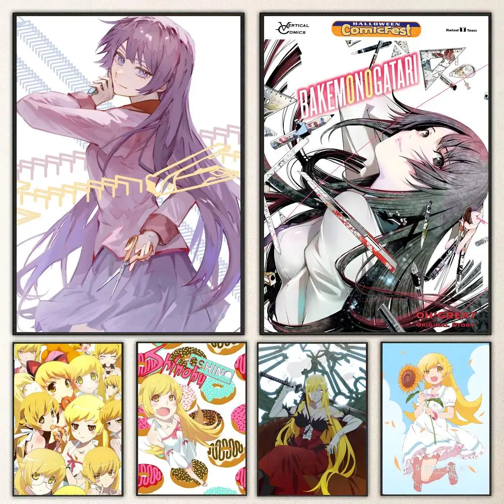Anime Hitagi Senjougahara / Shinobu Oshino   Print Wall Art Pictures Canvas Painting Living Room Bedroom Home Decor Poster