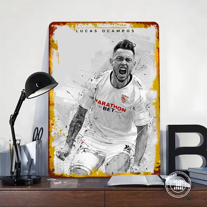 Lucas Ocampos Printing Poster Customized Retro Wall Art Vintage Metal Signs for Fans Home Decor Living Room Gamer Decoration