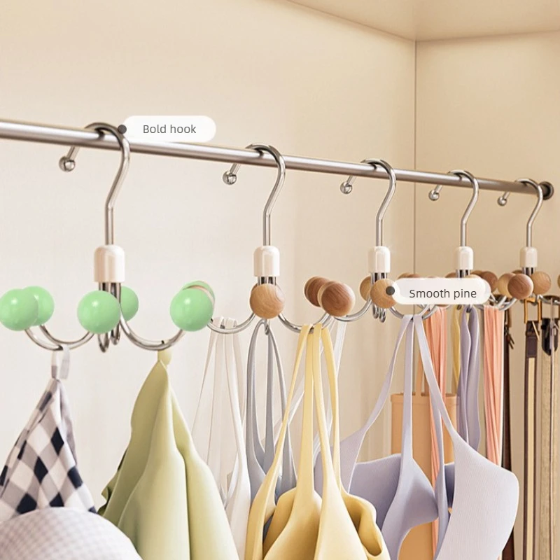10pcs Six claw Hook 360 Degree Rotating Multi functional Hanger Wardrobe Storage Organizer For Underwear Camisole Home Dorm