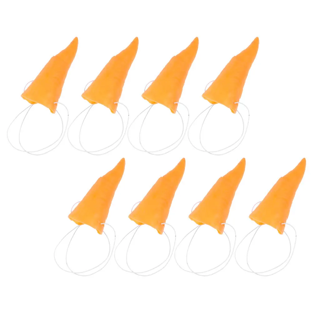 

8 шт. виниловый оранжевый морковный нос, костюм снеговика, реквизит для Хэллоуина, ведьмы, клоуна, вечерние аксессуары, украшение «сделай сам», реквизит для носа снеговика