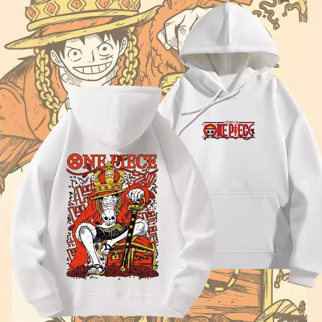 

ONE PIECE 2025 Fashion Luffy Long-sleeved Hooded Sweater Unisex Casual Loose Pullover Jacket Cartoon Animation Autumn and Winter