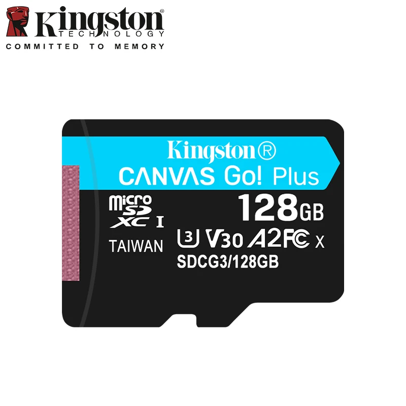 بطاقة Kingston Canvas Go Plus Micro SD 64GB 128GB 256GB 512GB بطاقة الذاكرة V30 U3 بطاقة فلاش تصل إلى 170 ميجابايت/ثانية قراءة لبطاقة TF للهاتف