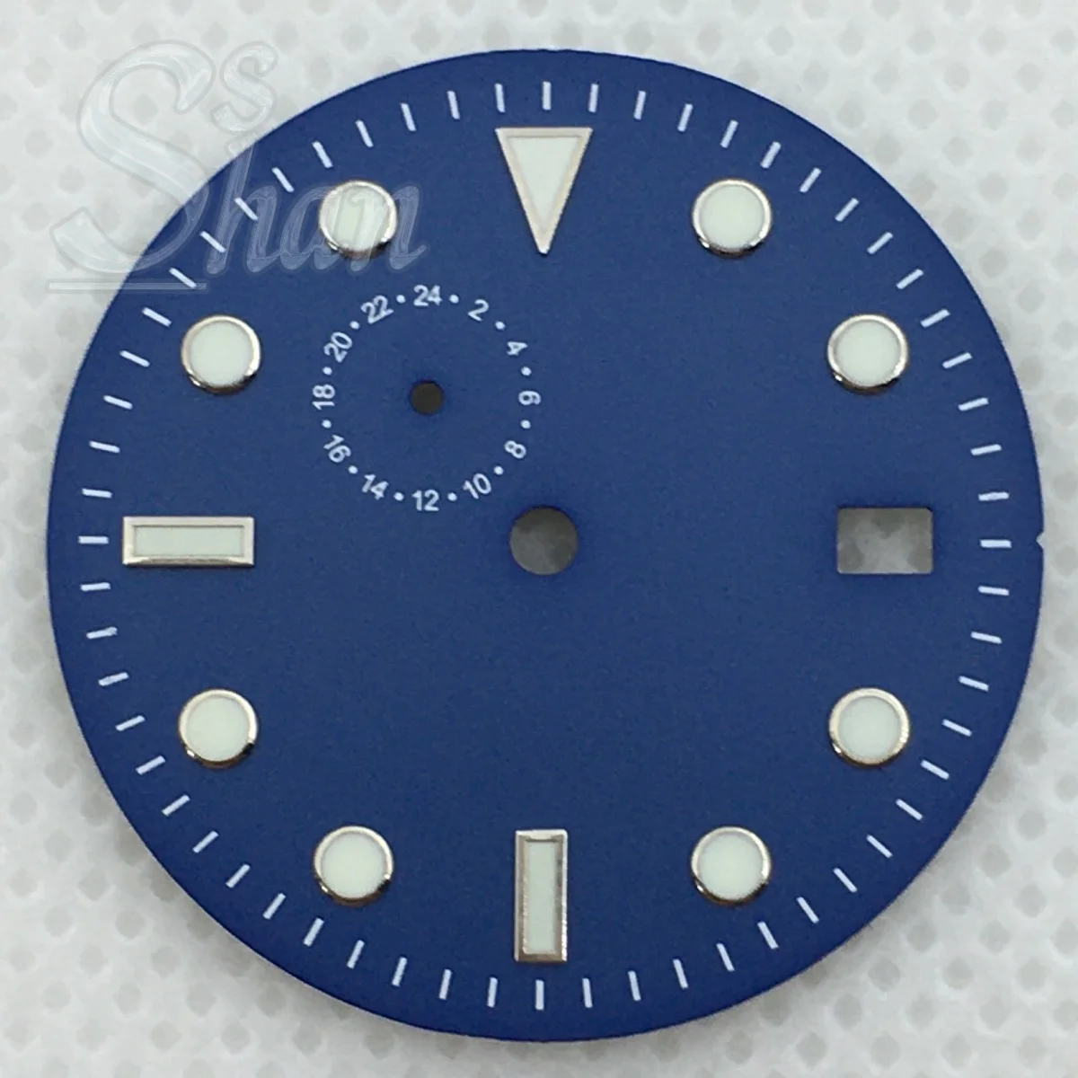 

29mm Sterile Watch Dial Black Blue Green Dial Silver Orange Index Green Luminous Fit NH37 Movement Modified Watch Parts