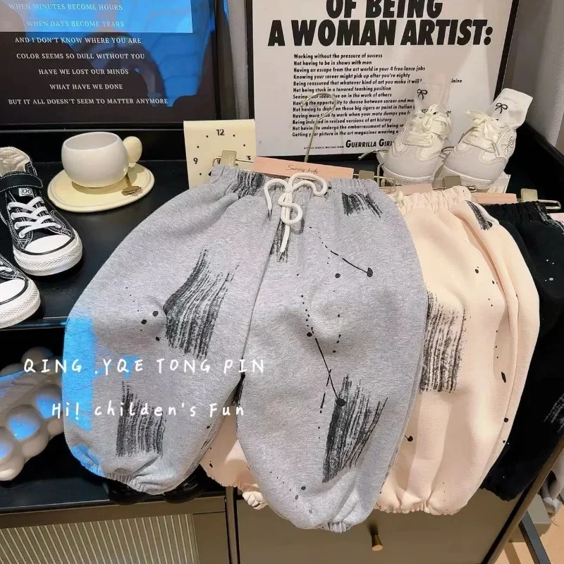 Kids Trousers Autumn New Style Graffiti Pants for Baby Boys Girls Casual Korean Version Pants Fashionable Children's Clothing