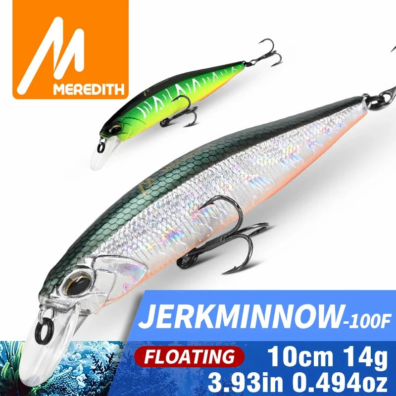 Image of MEREDITH JERK MINNOW 100F 14g Schwimmender Wobbler Angelköder 24 Farben Minnow-Köder Harter Köder Professionelle Qualität Tiefe 0,8-1,0m