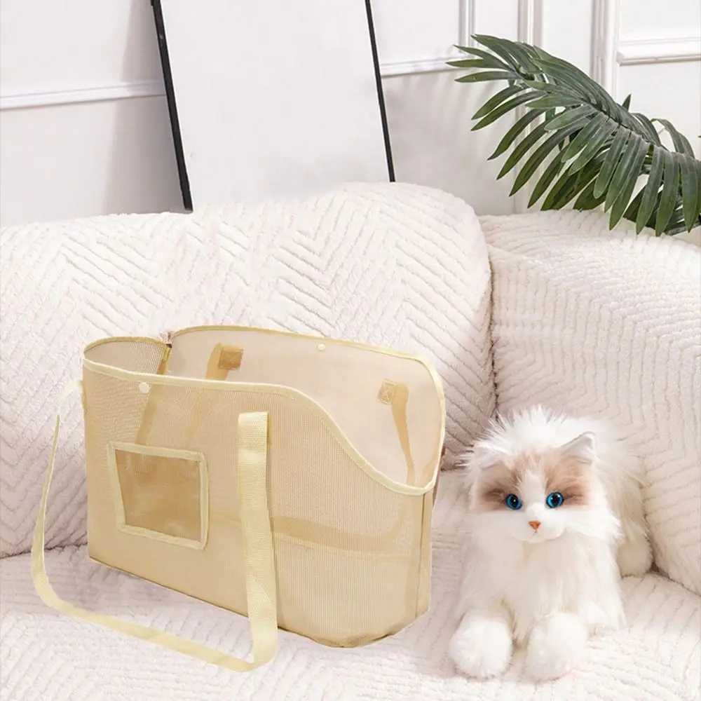 

Portable Mesh Dog Carrier Bag Large Capacity Breathable Puppy Shoulder Handbag Foldable Anti-Escape Cats Handbag Outdoor
