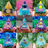 lapis lazuli Orgonite Energy Pyramid swirl Copper Wire Energy Yoga Generator Orgone Meditation Chakra Stones Resin Jewelry