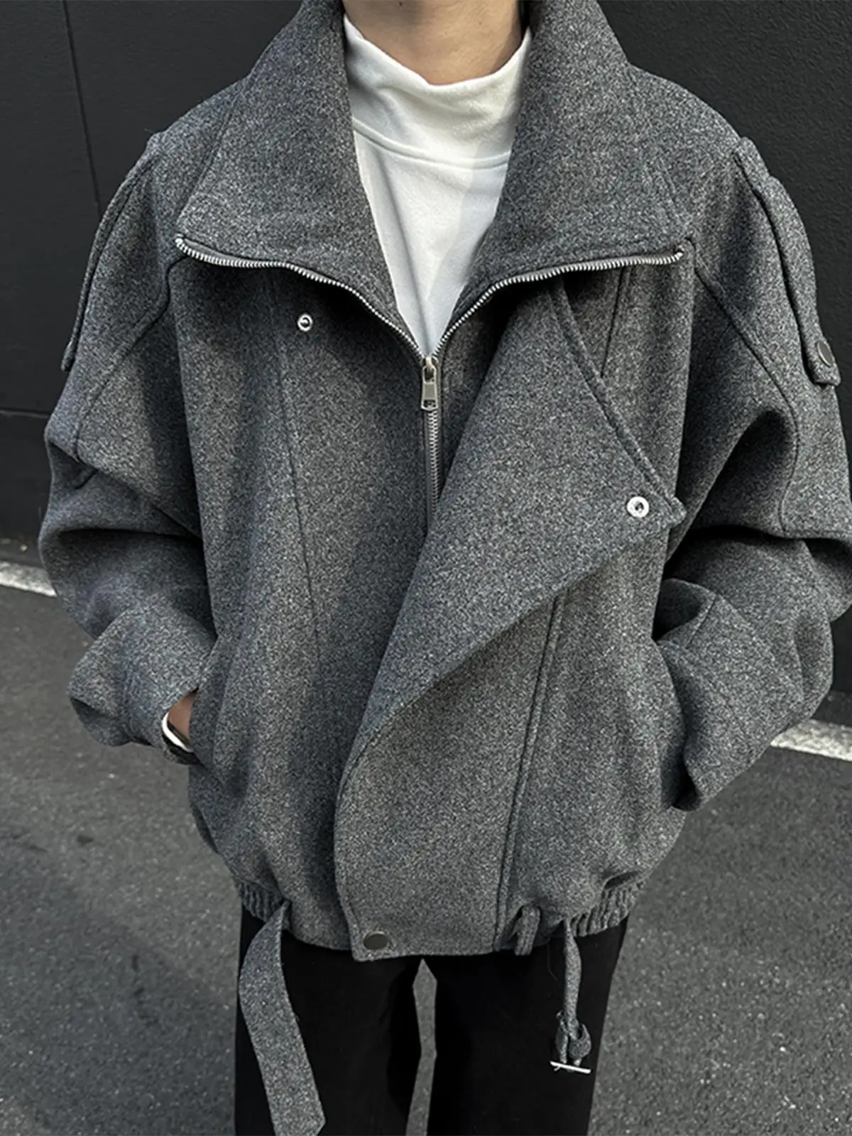 

Cleanfit Men's Woolen Jaet Autumn Winter American Retro High-End Design ape Outerwear Loose Fit Non-Iron Treaent Long S...