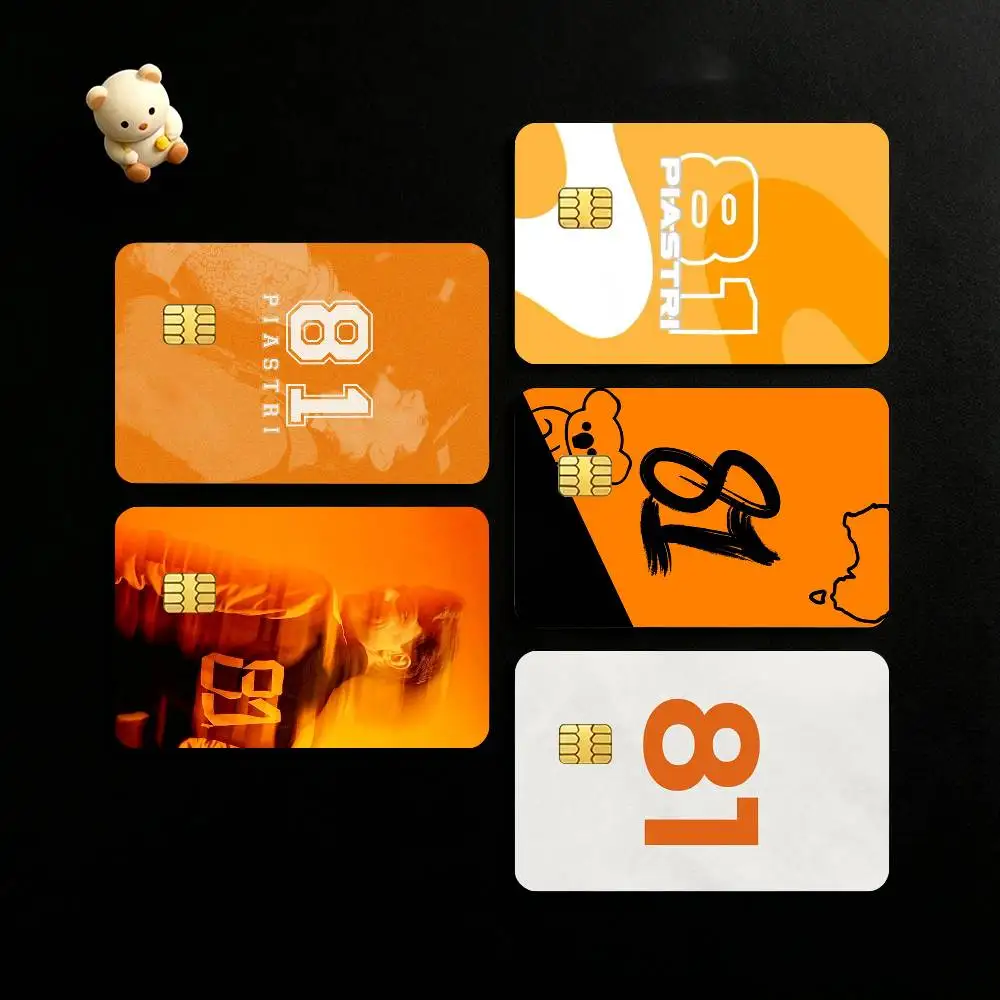 O-Oscar Piastri 81 Credit Card HD Stickers Game Card Decal Small Chip Waterproof Sticker Gift
