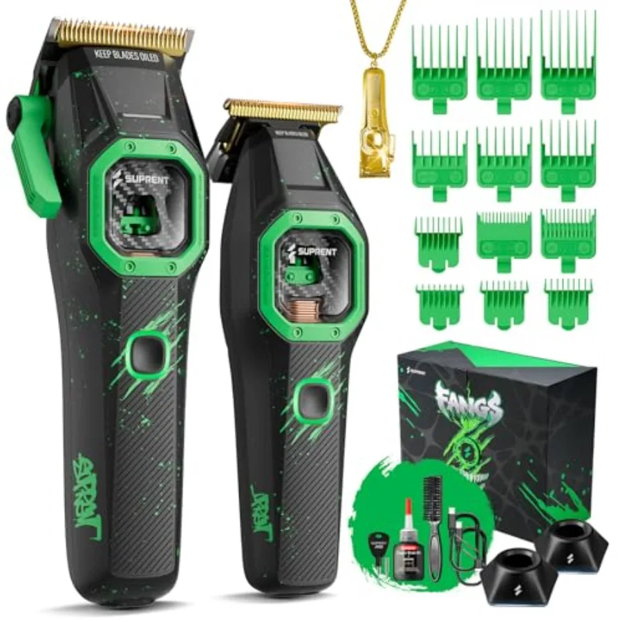 

Professional Barber Clippers 13000 RPM Vector Motor Hair Clipper with AI Speed Control and Patented U-Teeth Blade for Bla
