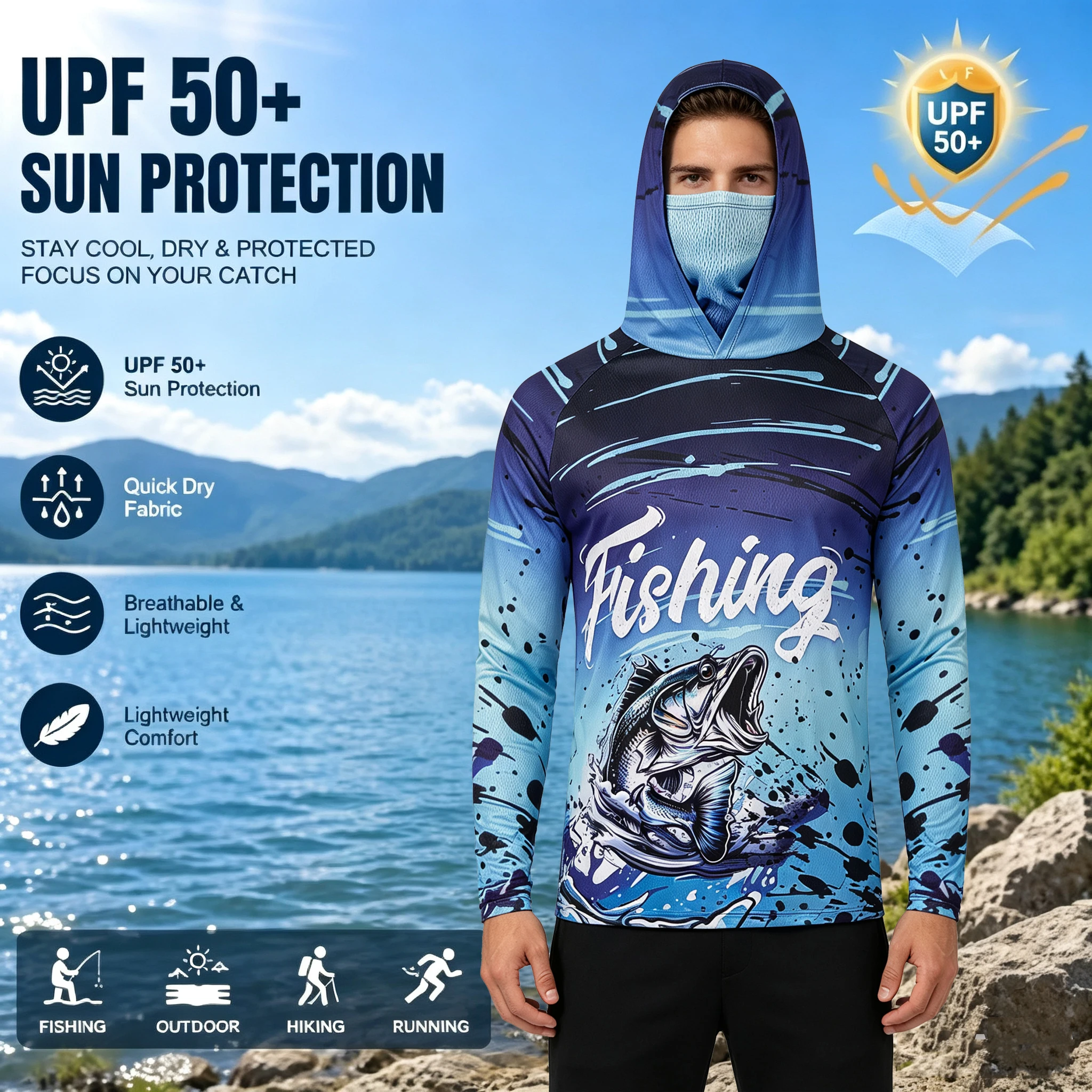Kaos Pancing Pria Berlengan Pa - Fishing Shirt Uv Protection ulasan dan harga