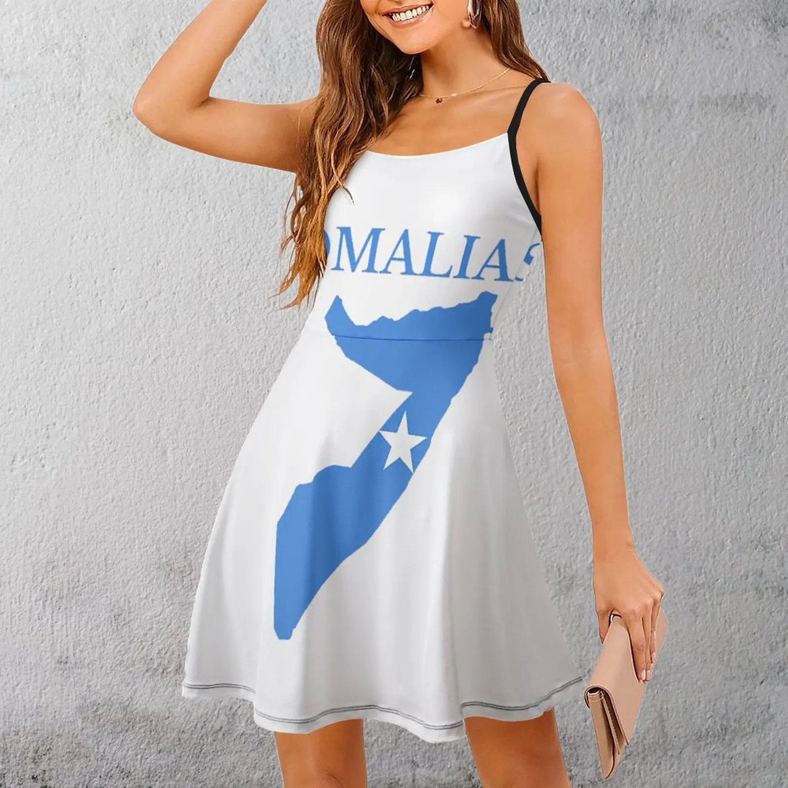 Exotic Somalia Flag Map Women's Sling Dress Funny Novelty Cocktails Woman's Clothing Dresses Unique