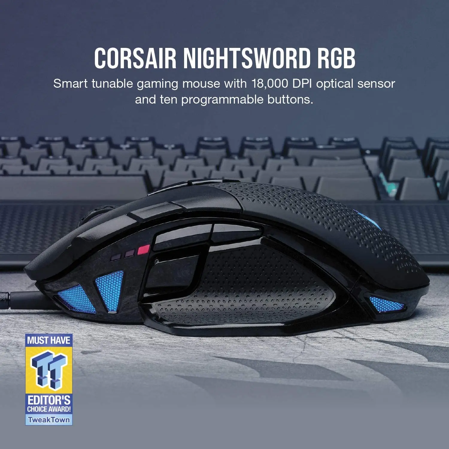 CORSAIR Nightsword RGB 게이밍 마우스: DPI와 FPS 최적화로 승리의 키를 쥐다