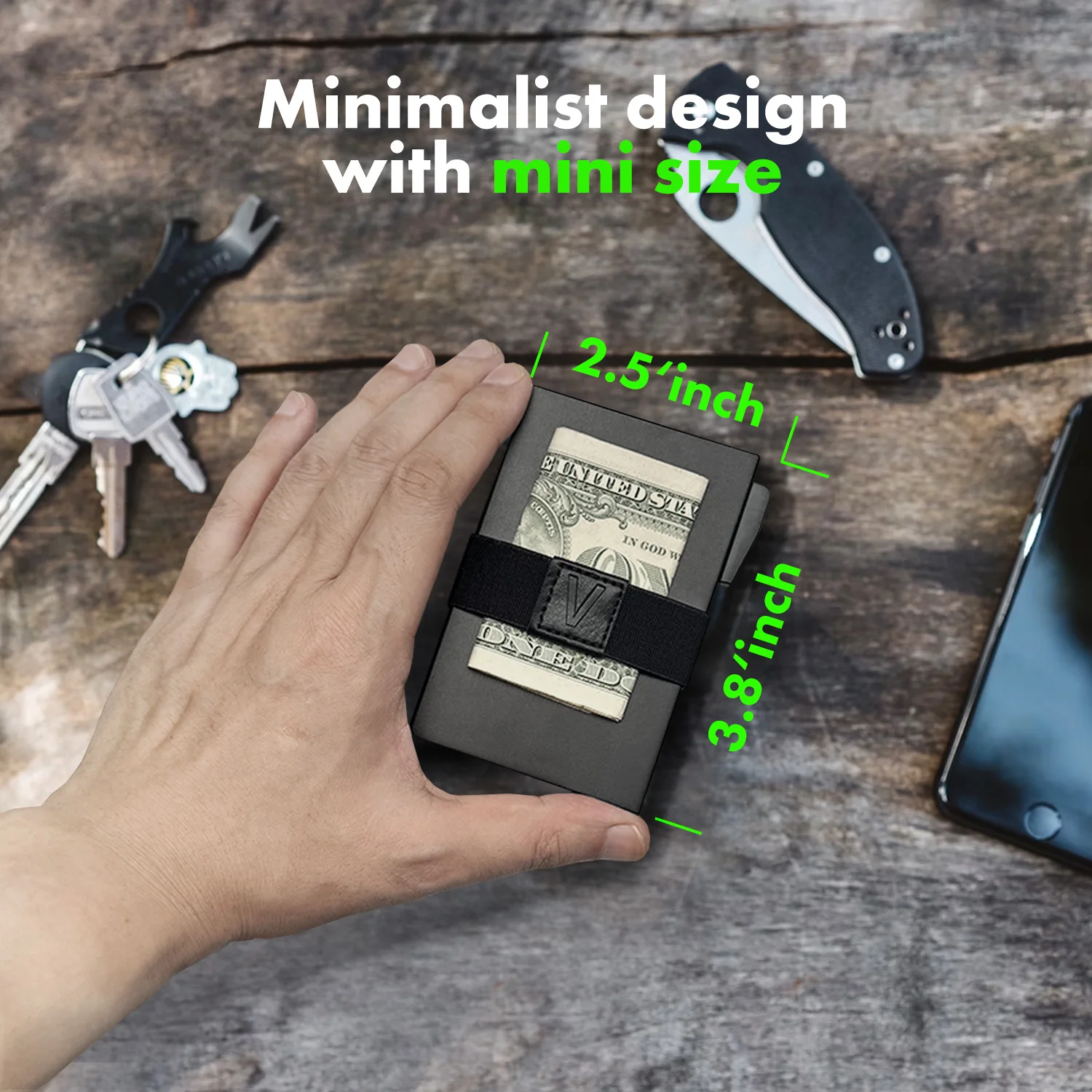 محفظة AirTag المعدنية الذكية للرجال: حامل نحيف، حجب RFID، تصميم بطاقة منبثقة بسيطة - ملحق تتبع آمن