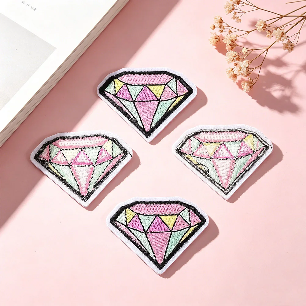 Makronen-Farbiger Diamant-Stickerei-Aufnäher zum Aufbügeln oder Aufnähen für T-Shirt, Jacke, Hut, Tasche, DIY-Kleidungsdekoration, Geschenk für Mädchen – Detail 3
