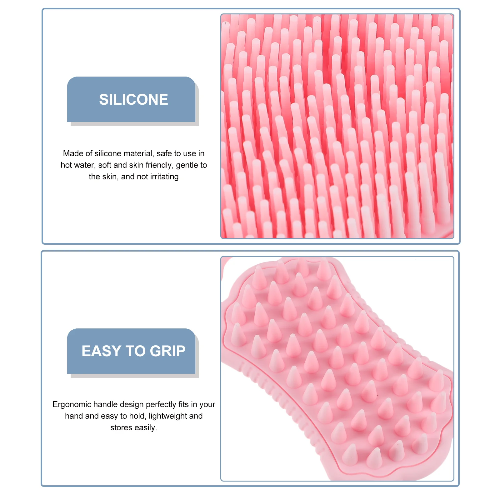 

2Pcs Hair Scalp Massager Brush Double Sided Body Scrubber for Deep Cleaning Relaxing Shower Bath Accessory Exfoliating Skin Care