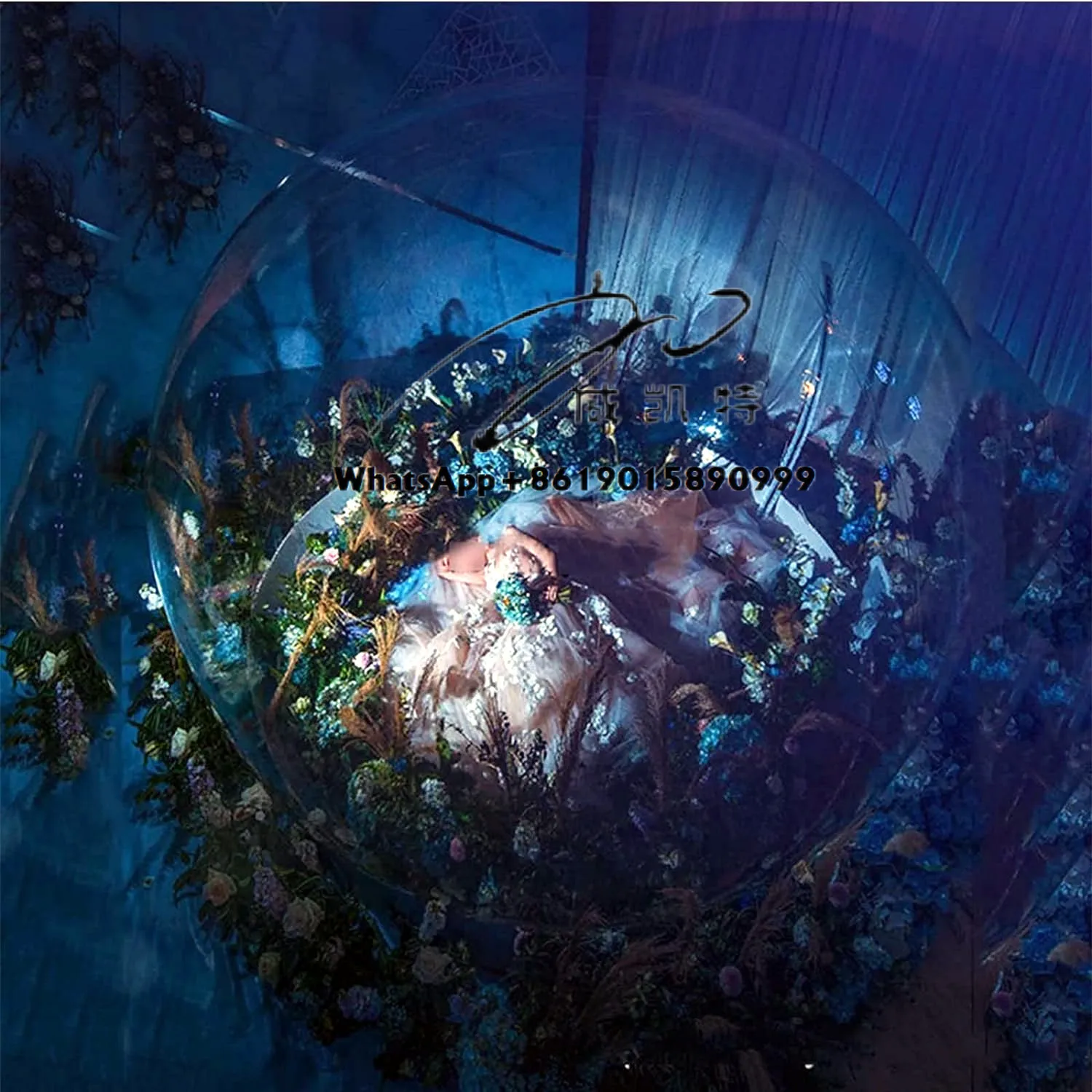 في الهواء الطلق 3 م 4 م مقاوم للماء تفجير خيمة شفافة بالون قبة خيمة فقاعة قابلة للنفخ #6