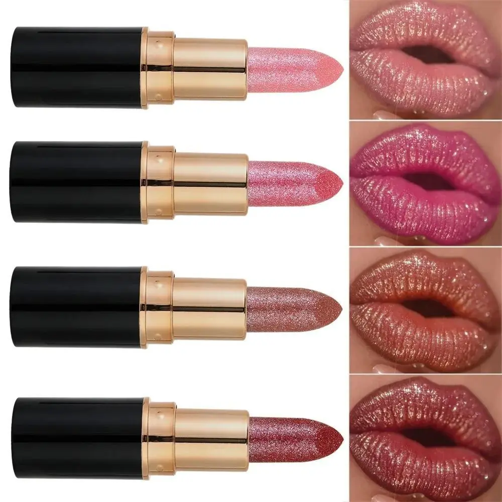 Pintalabios metálico con purpurina, 6 colores, resistente al agua, hidratante, diamante nacarado, maquillaje de labios de larga duración, brillo de labios Sexy