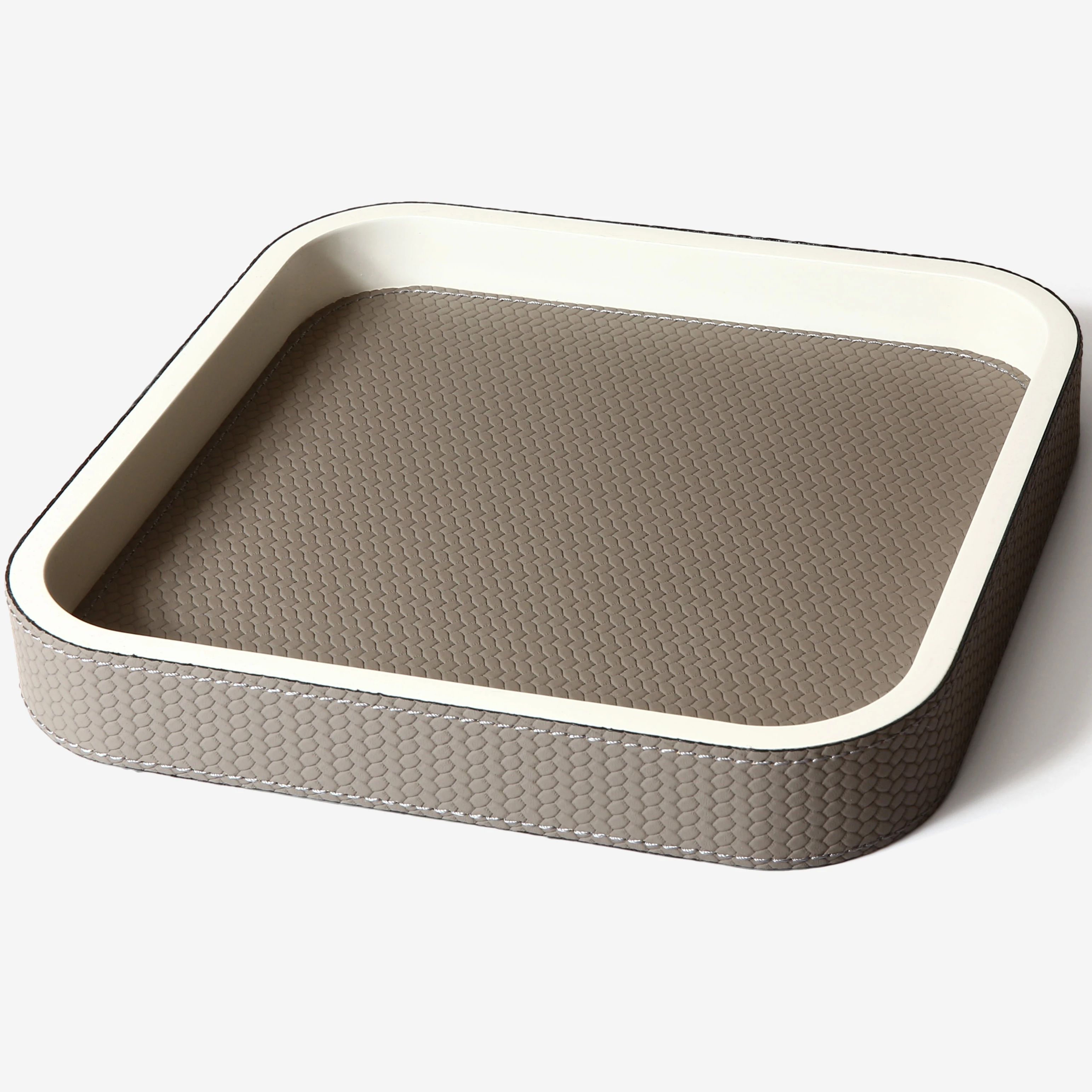 T-295Storage Manager Storage Tray Bedside Bedside Table Home Decoration Storage Small Items Tray Multi-purpose PU Leather Tray