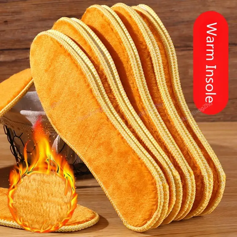 NEW Winter Plush Warm Insole for Shoes Thicken Snow Boots Shoe Sole Thermal Insert Sports Running Insoles Men Woman Heating Pads