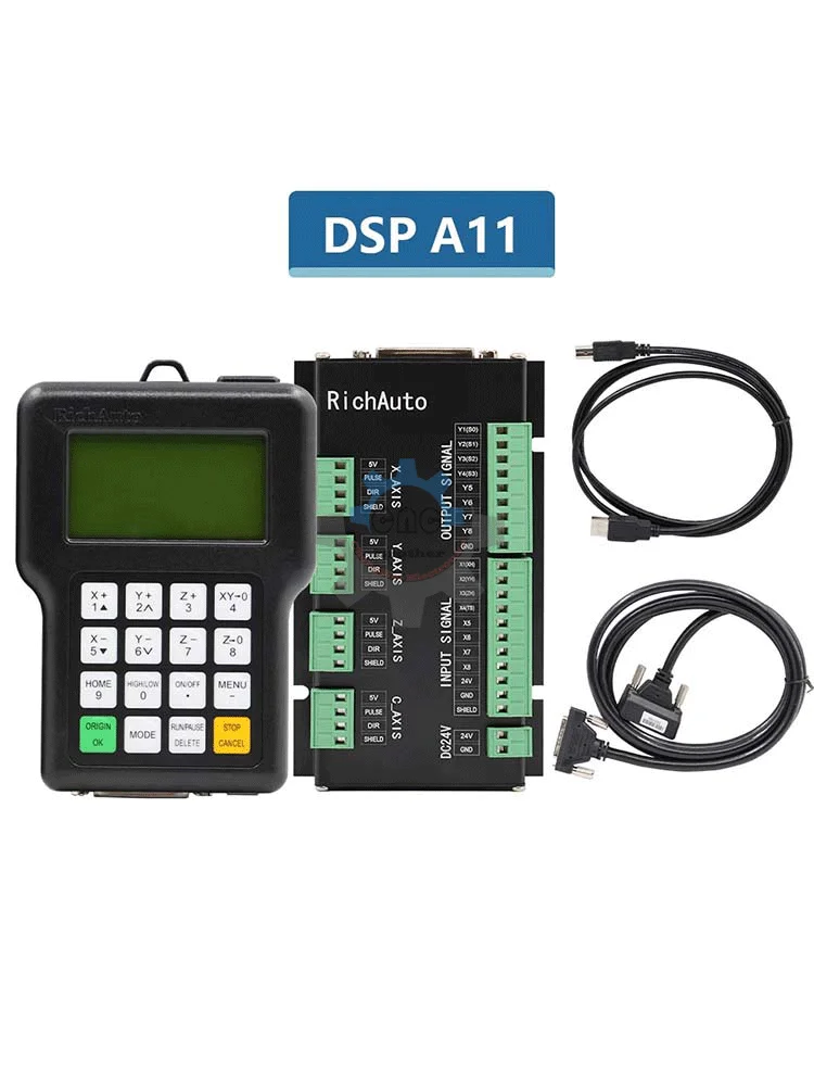 Free shipping RichAuto DSP A11 CNC controller A11S/E /C 3 Axis Motion Controller Remote For CNC Engraving Cutting+75W24VDC