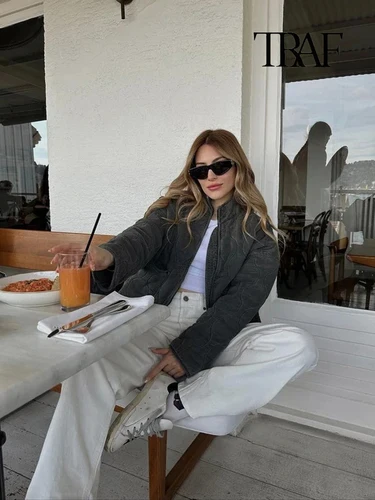 Imagen 2 del producto Mujeres Moda Diamante Plaid Chaqueta de algodón Invierno Cálido Bolsillo Chaqueta Vintage Casual Loose Chaqueta de manga larga con cremallera de la calle