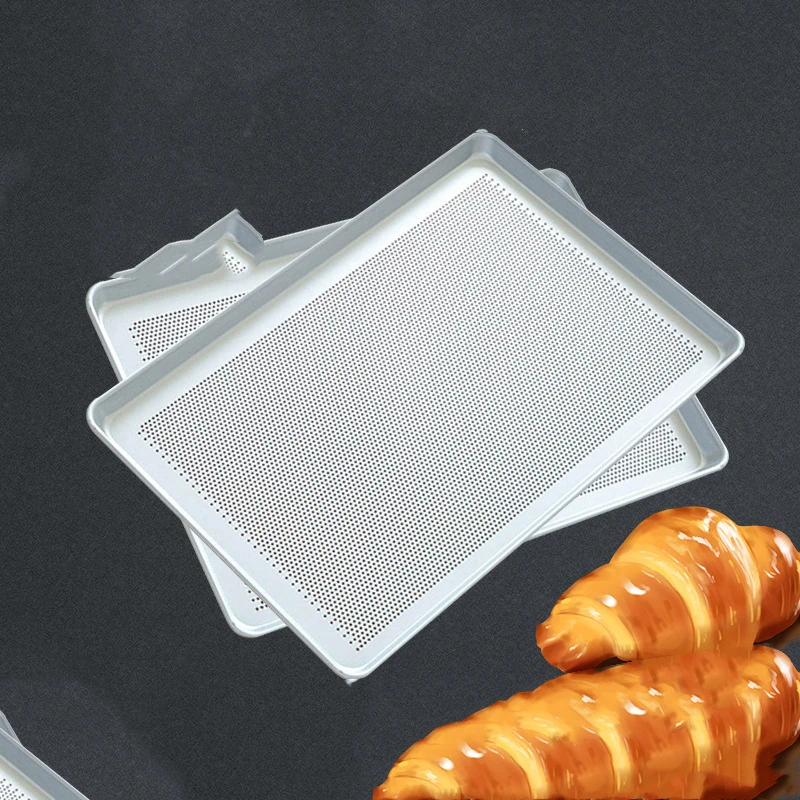 60*40cm perforierte Aluminium blech pfannen Antihaft-Backbleche Tablett Bäckereien Kuchen brötchen Pfannen zum Backen und Braten leicht zu reinigen