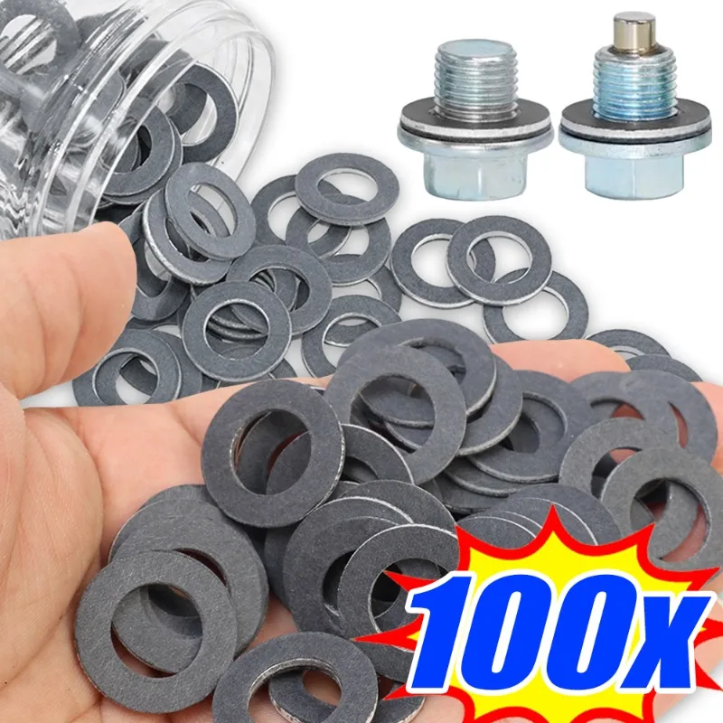 

Car Oil Pan Gaskets Engine Oil Drain Bolt Sealing Gasket for Toyota 12mm Hole Nut Seal Ring Replaceable Accessories 90430-12031