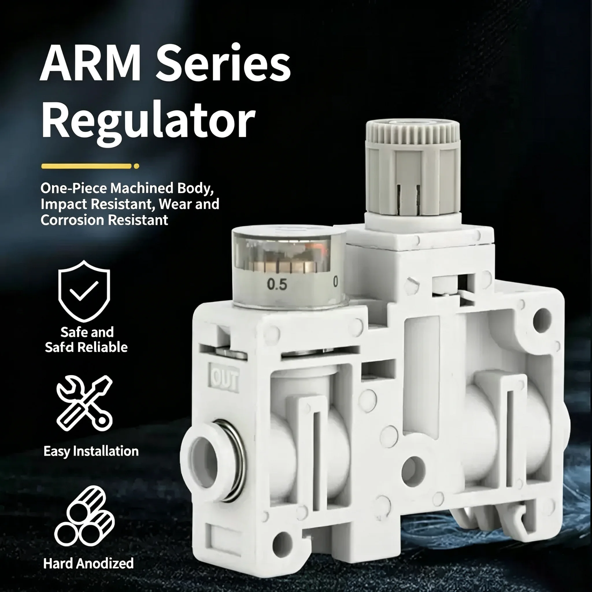 Precision Pressure Regulators NEW Type ARM Series Miniature Integrated Compact Pressure Reducing Valve ARM5SA-06-A/ARM5SA-08-A