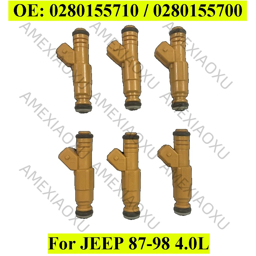 

Топливные форсунки Loki J 6 шт. Bosch для JEEP 87-98 4.0L 0280155710 0280155700 EV1 с 4 отверстиями