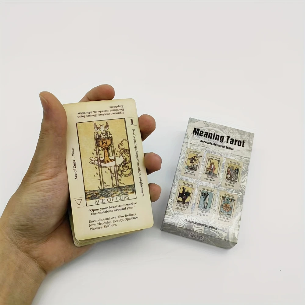 78-tarotkaarten met betekenissen, festivalcadeaus, waarzeggerij Tarotkaartspellen, entertainmentspelkaarten voor gezinsbijeenkomsten