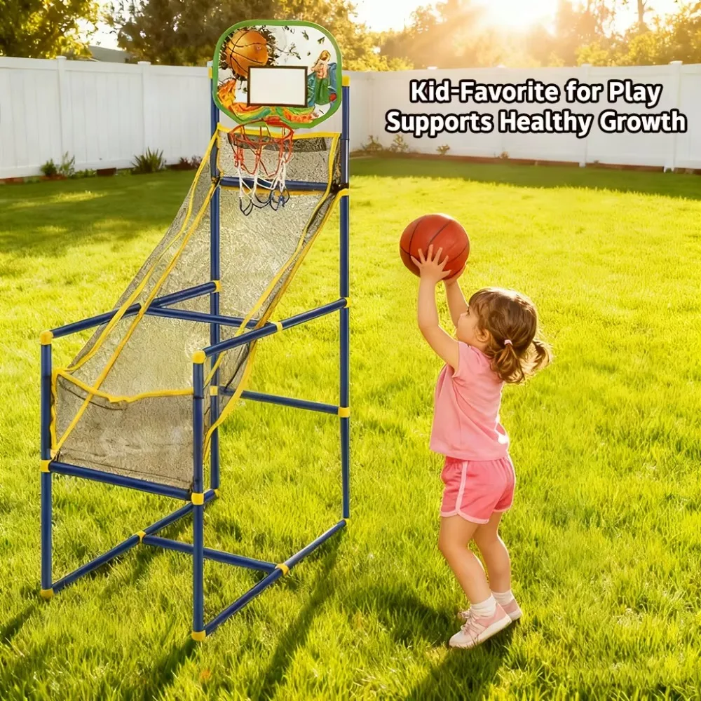 

Arcade Style Basketball Hoop for Children, Includes Mini Basketball & Air Pump – Easy Indoor Outdoor Setup for Kids