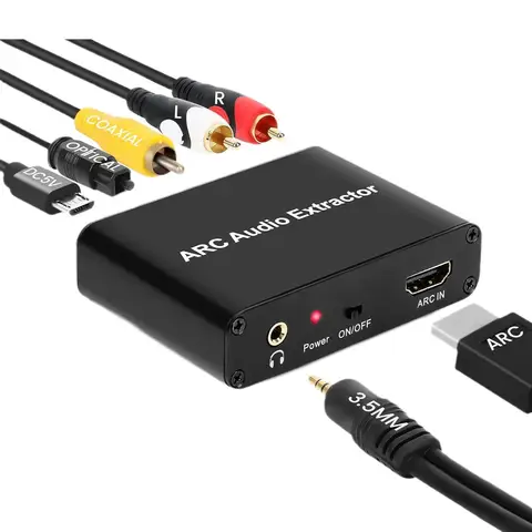192KHz HDMI ARC Audio Extractor Digital to Analog Converter HDMI ARC Audio to SPDIF Coaxial RCA 3.5mm out Adapterfor TV Soundbar