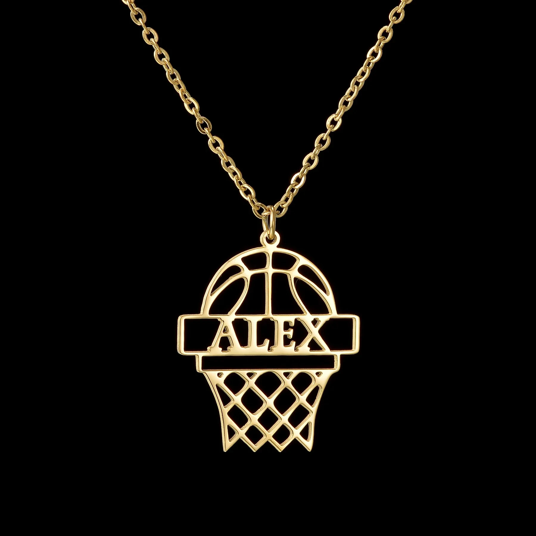 Personalisierte Namenskette aus Edelstahl mit Fußball-Motiv, Dicke Kette, Anhänger-Schmuck, Geschenk für Frauen und Männer zum Geburtstag – Detail 15