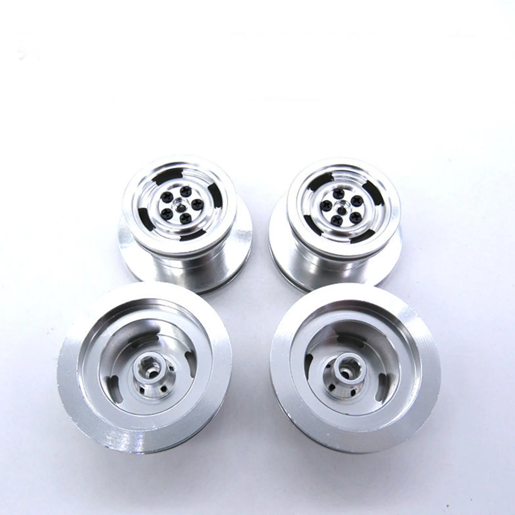 B49B-Metal Front Armor Protection Guard With 4Pcs Rc Car Metal Wheel Hub Wheels Rim,For 1/12 Mn D90 D91 D96 D99S Model Car