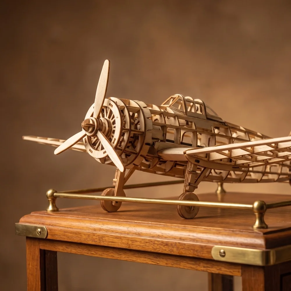 VX19 Balsa Wood Airplane Static Model Kit | DIY 3D Puzzle Desk Decor Gift for Aviation Hobbyists - view 2