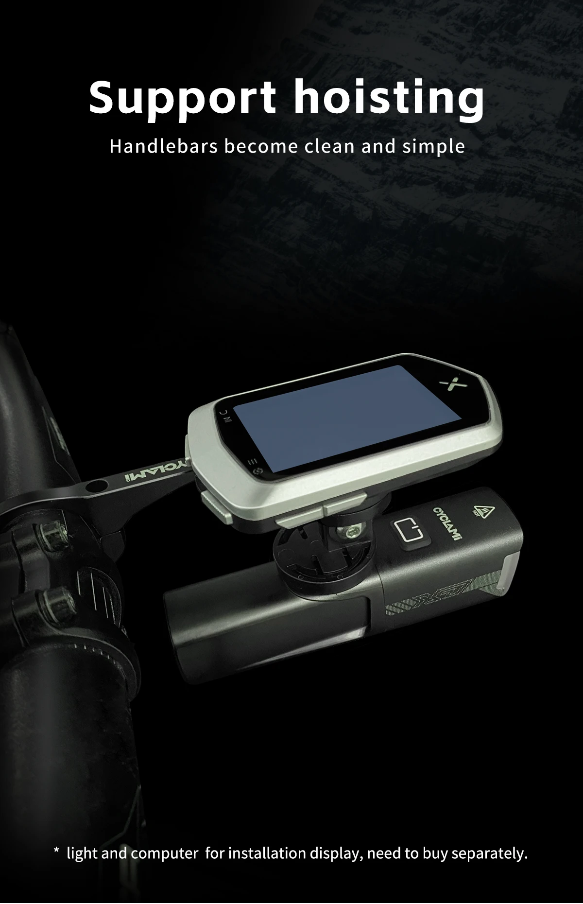 Scheinwerferhalterung aus Aluminiumlegierung, doppelseitige Montage, GPS-Fahrradcomputerhalterung, CYCLAMI S5 für GARMIN XOSS IGPSPORT MTB, Rennrad – Detail 4