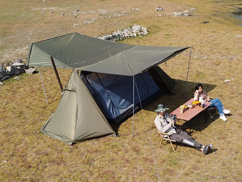 2026 High Quality 2-in-1 Windproof and Rainproof Portable Tent Hot Selling and Popular Oxford Flame Retardant Cloth Pyramid Tent