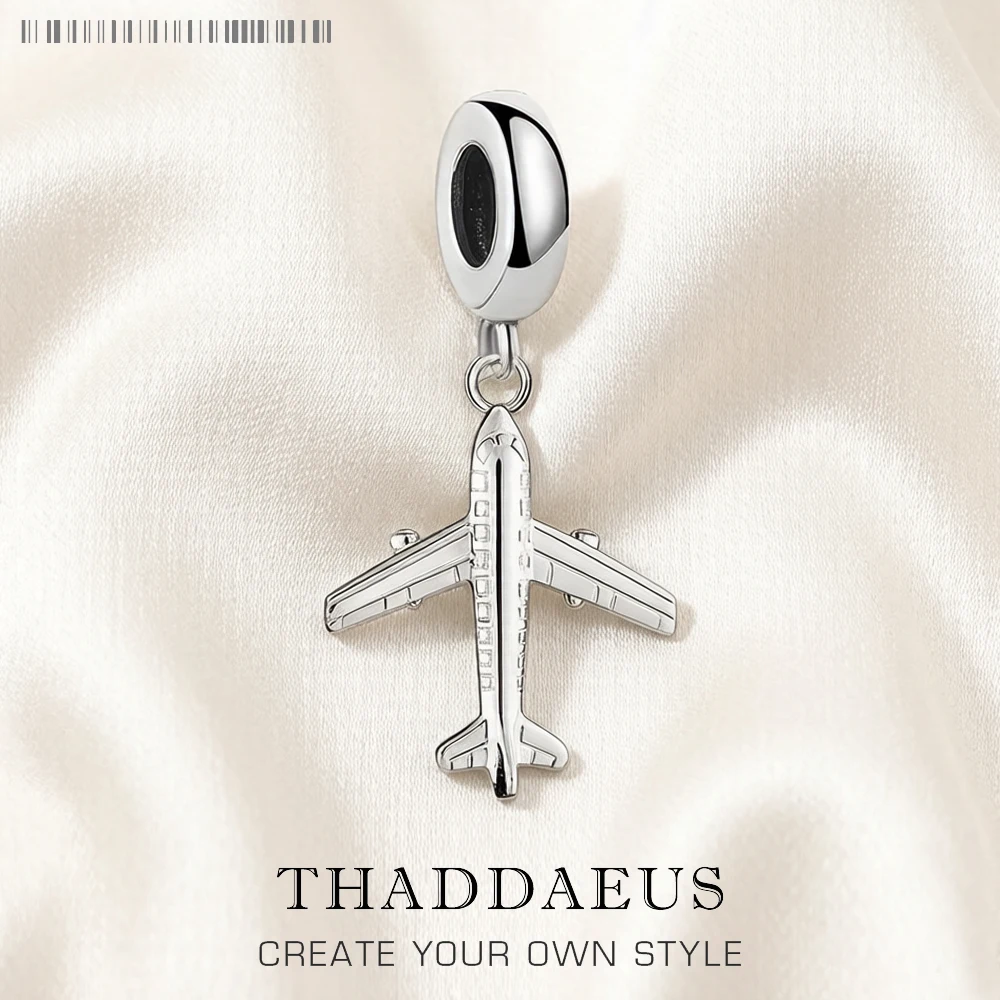 Flugzeug-Anhänger, baumelnder Charm, Neuankömmling, 925er Sterlingsilber, Flugzeug-Geschenk, einfacher süßer Modeschmuck