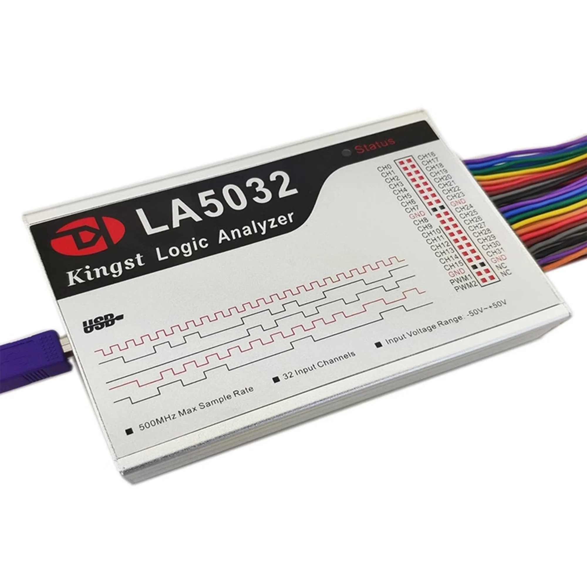 Kingst LA5032 USB Logic Analyzer 500M max sample rate,32 Channels,10B samples, MCU,ARM,FPGA debug tool, English software