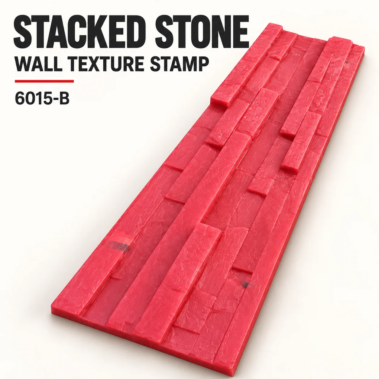 Concrete Molds Stacked Stone Wall Texture Stamp 60x15cm, Reusable Plastic Imprint for Wall Decor