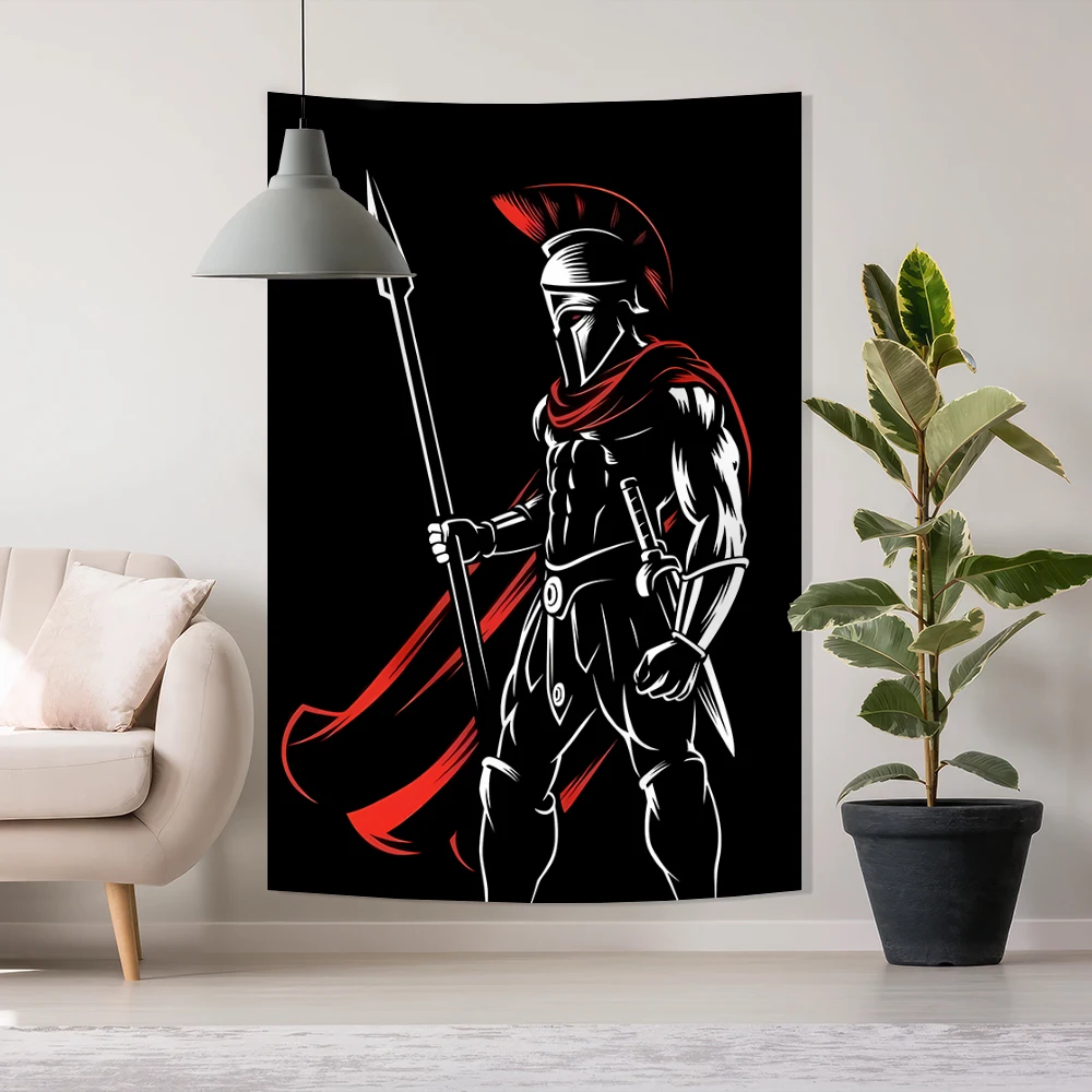 Spain Knights Templar Tapestry Poster Wall Art Deco Vintage Logo Polyester Material Home Bedroom