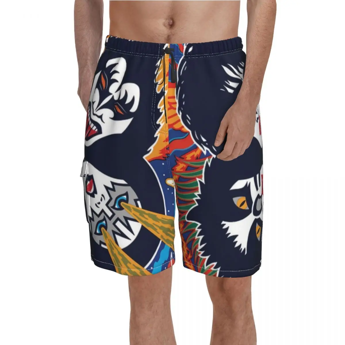 Kiss Band Board Shorts Kiss Music, cómodos pantalones cortos de playa, bañadores personalizados de talla grande para hombre, regalo de cumpleaños