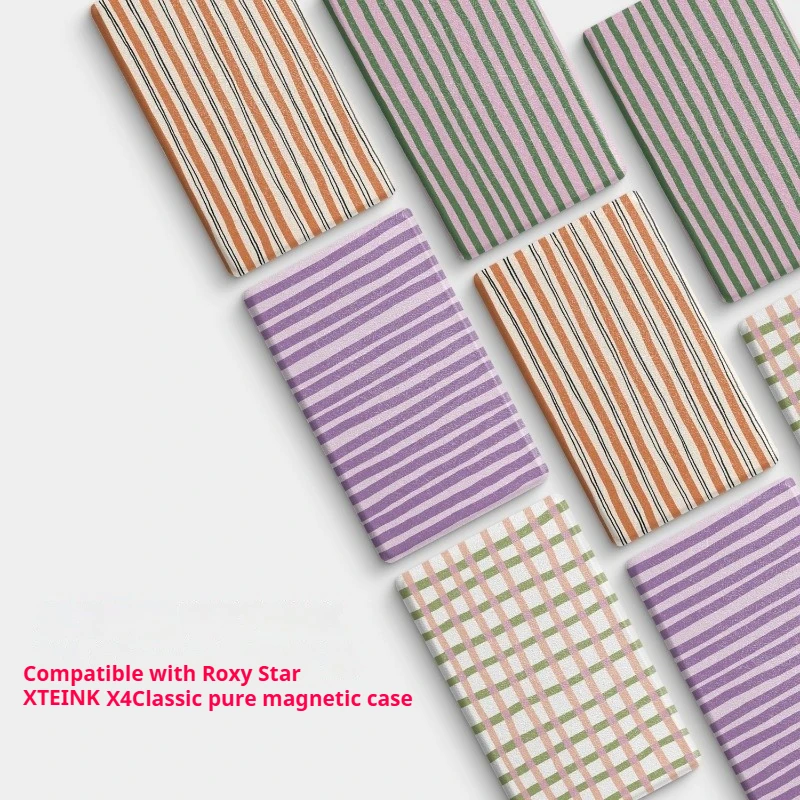 For XTEINK X4 Classic Ink Screen Reader Protective Cover PU Material Magnetic Stripe Style Simple Flip Cover Full Pack Case