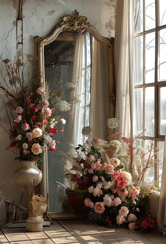 Mehofond พื้นหลังสำหรับถ่ายภาพในห้องสไตล์โบฮีเมียนกระจกลายดอกไม้สำหรับผู้ใหญ่วันเกิดงานแต่งงานคุณแม่ฉากหลังถ่ายภาพสตูดิโอ