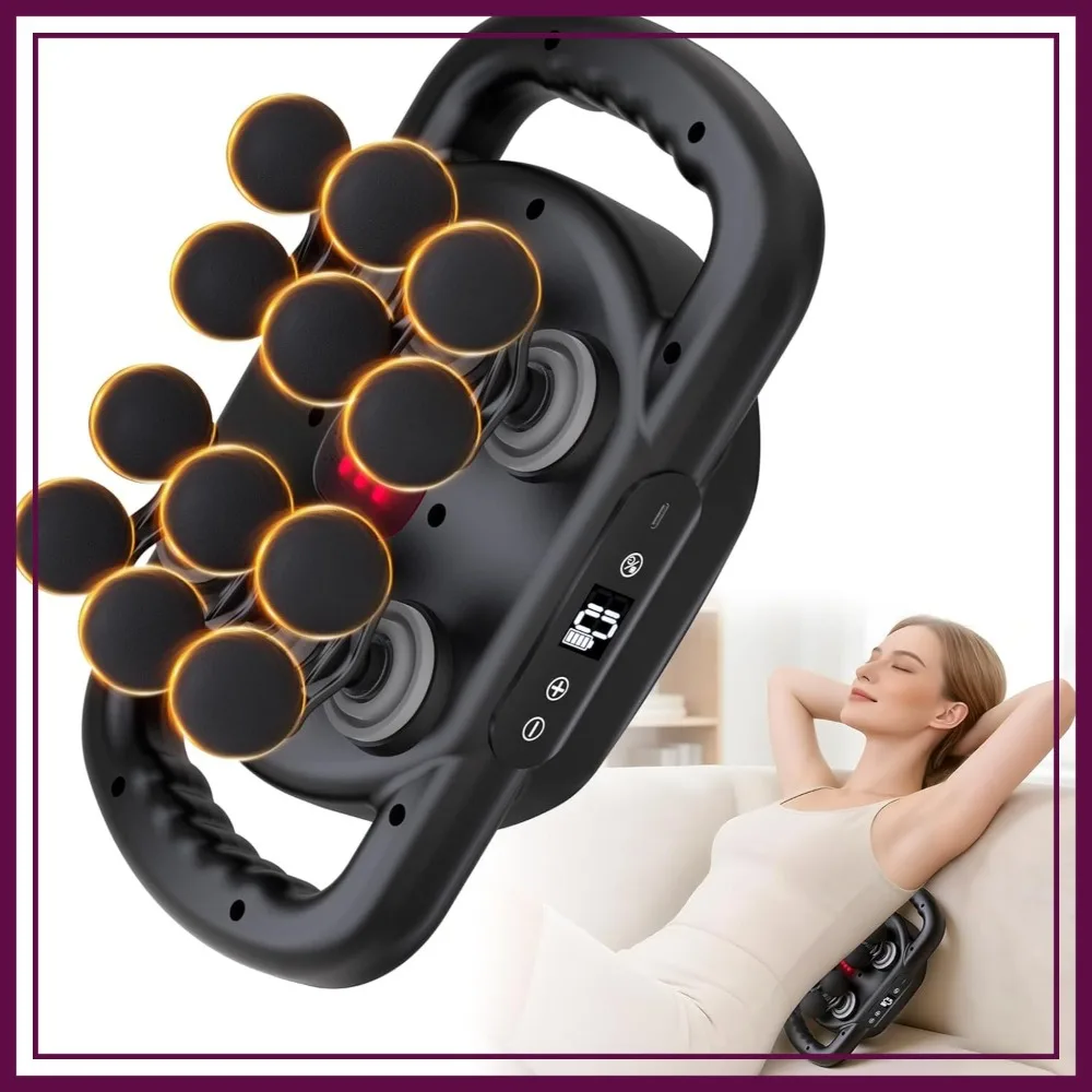 

Deep Tissue Massage Gun, Percussion Back Massager for Muscle Tension, Multi-Heads Electric Body Massage Device, Rechargeable Handheld for Neck Shoulder Leg Waist