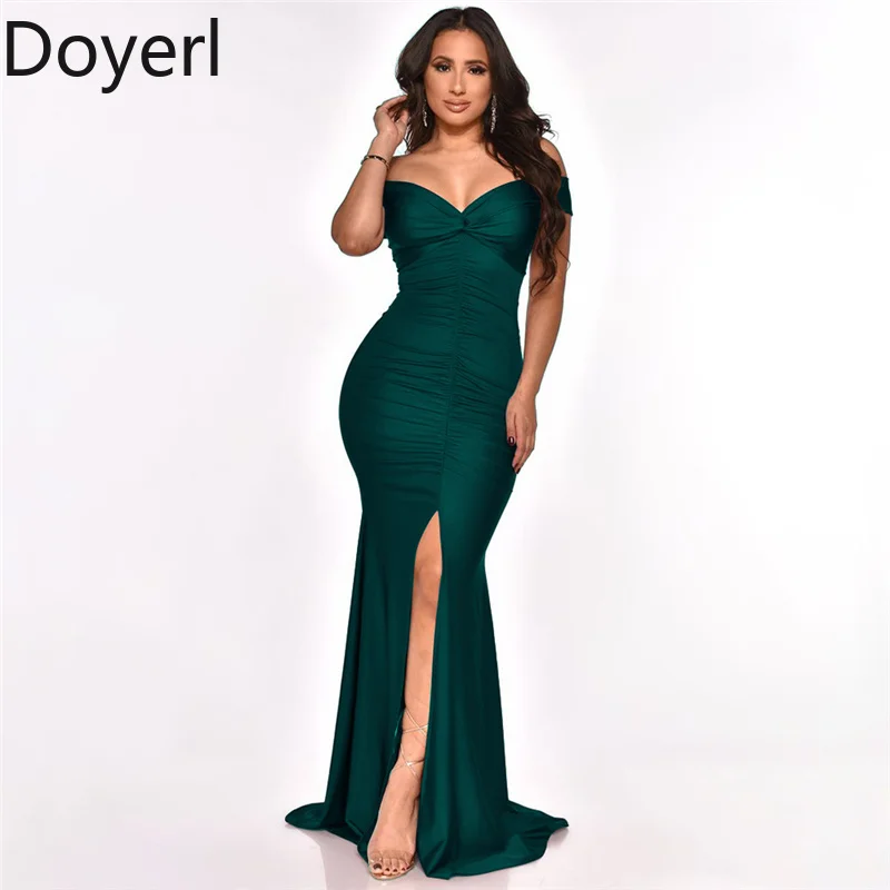 Doyerl Nightclub Party Abiti lunghi per le donne Sera Matrimonio Elegante senza maniche Celebrity Sirena Split Bodycon Maxi abito