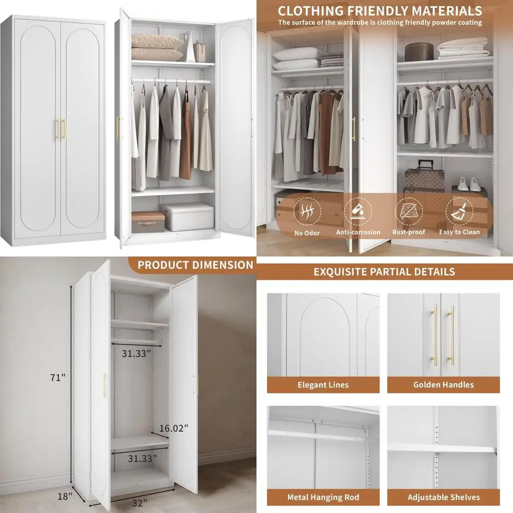 71-Inch White Tall …