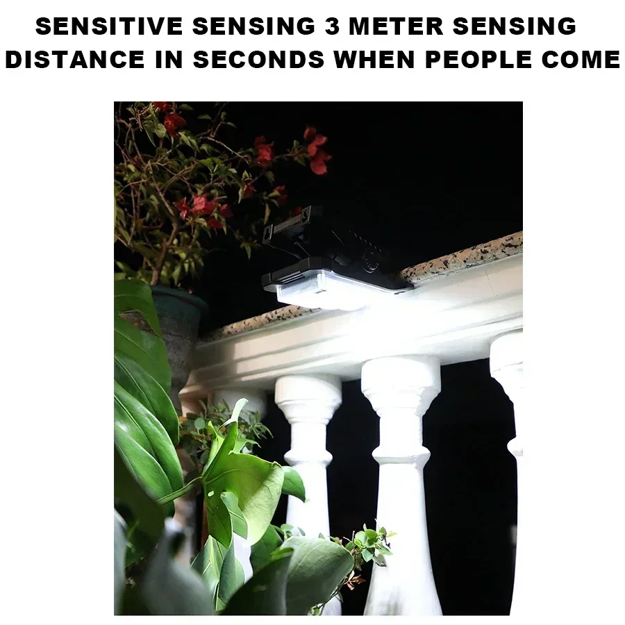 High Power LED Solar Garden Lights Outdoor Solar Clip Light Motion Sensor Camping Lamp Fence Street Landscape Wall Decoration
